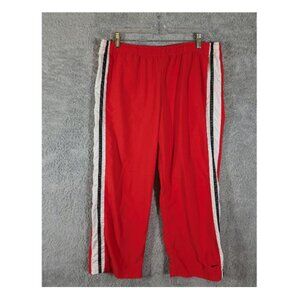 Vintage Red Nike Track Pants Size Large Y2K Ankle Zip Sporty Streetwear